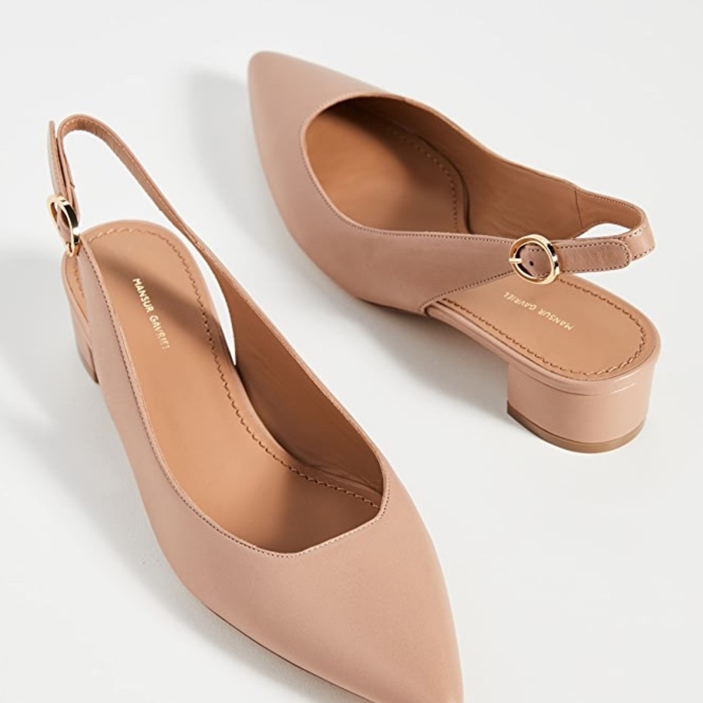 NWT Mansur Gavriel Pointed Slingback Pumps in NUDE